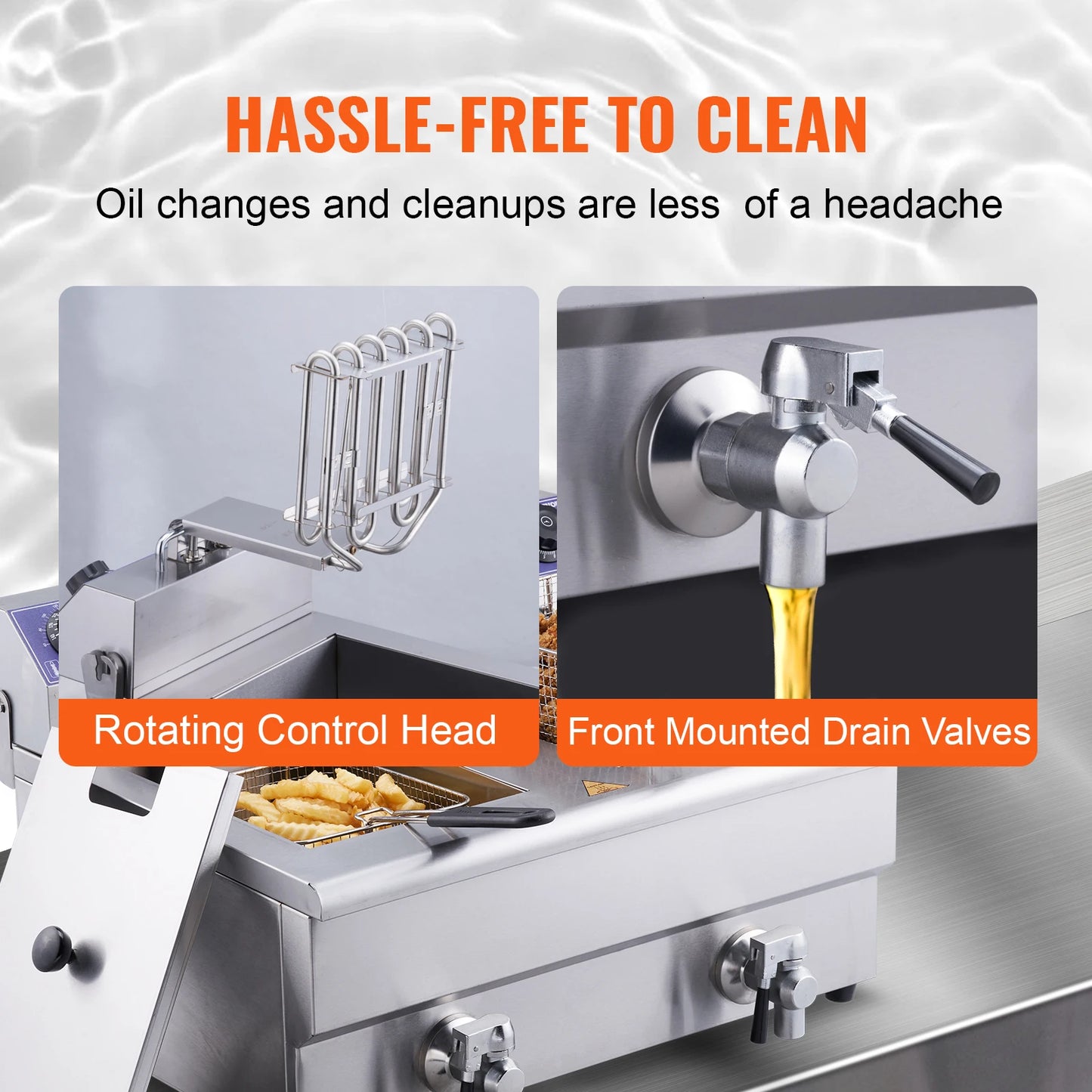 Friteuse électrique en acier inoxydable avec deux réservoirs de 12L.