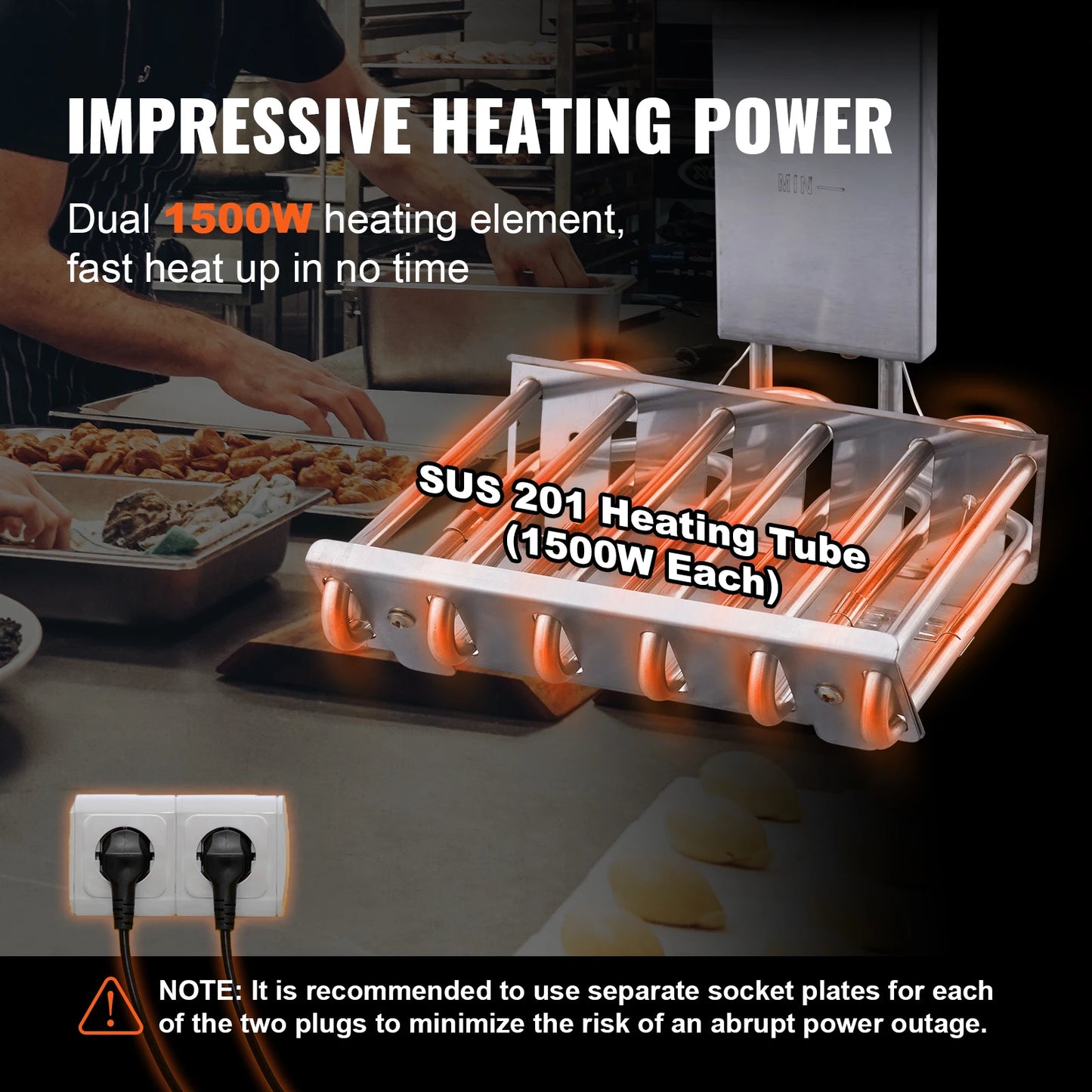 Friteuse électrique en acier inoxydable avec deux réservoirs de 12L.